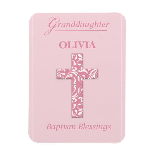 Personalisieren Name Großtochter Taufe Pink Girl Magnet (Vertikal)