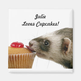 Personalisieren Name Lieben Cupcakes Ferrets Magnet