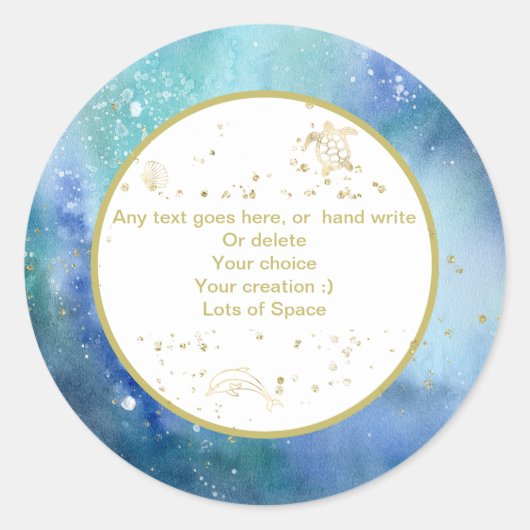 *~* PERSONALISIEREN Nautical Beach Umschlag Aufkle Runder Aufkleber (Vorderseite)