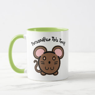 PERSONALISIEREN Niedlich Brown Mousie Tasse