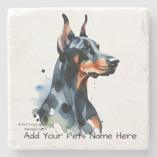 PERSONALISIEREN Niedlich DOBERMAN PINCHER Steinuntersetzer