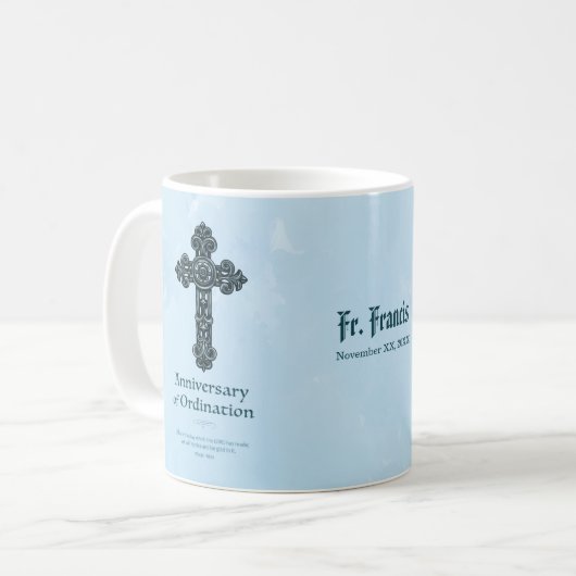 Personalisieren, Ordination Priester zum Jahrestag Kaffeetasse (Vorderseite Links)