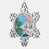 PERSONALISIEREN Originalkunst Schneeflocken Zinn-Ornament (Rechts)