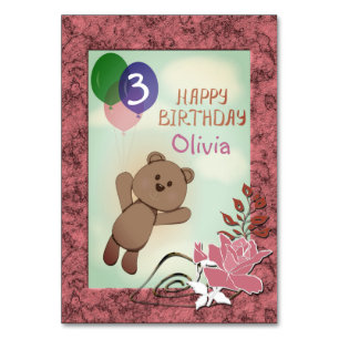 Personalisieren, persönlich, Geburtstag, Teddybär Tischnummer