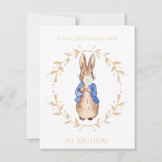 Personalisieren Peter Bubble Gum 1. Geburtstag (Vorderseite)