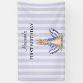 Personalisieren Peter das Kaninchen 1. Geburtstag  Banner (Vertikal)