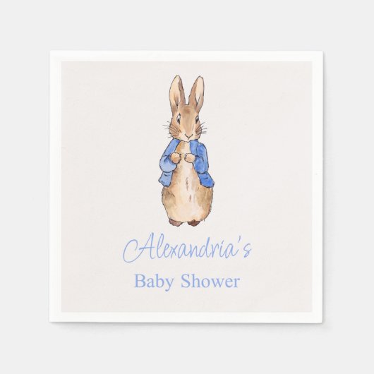 Personalisieren Peter das Kaninchen Baby Dusche Ba Serviette (Vorderseite)