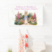 Personalisieren Peter das Kaninchen Erste Geburtst Banner (Insitu)