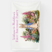 Personalisieren Peter das Kaninchen Erste Geburtst Banner (Vertikal)