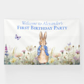 Personalisieren Peter das Kaninchen Erste Geburtst Banner (Horizontal)