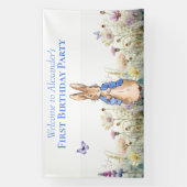 Personalisieren Peter das Kaninchen Erste Geburtst Banner (Vertikal)