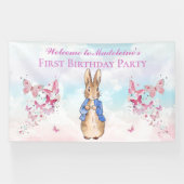 Personalisieren Peter das Kaninchen Erste Geburtst Banner (Horizontal)