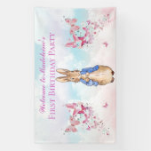 Personalisieren Peter das Kaninchen Erste Geburtst Banner (Vertikal)