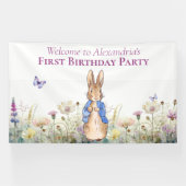 Personalisieren Peter das Kaninchen Erste Geburtst Banner (Horizontal)