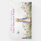 Personalisieren Peter das Kaninchen Erste Geburtst Banner (Vertikal)