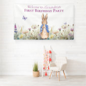 Personalisieren Peter das Kaninchen Erste Geburtst Banner (Insitu)