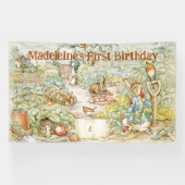 Personalisieren Peter das Kaninchen Erste Geburtst Banner (Horizontal)