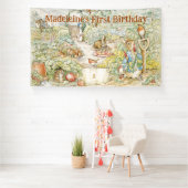 Personalisieren Peter das Kaninchen Erste Geburtst Banner (Insitu)