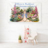 Personalisieren Peter das Kaninchen Erste Geburtst Banner (Insitu)