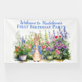 Personalisieren Peter das Kaninchen Erste Geburtst Banner (Horizontal)