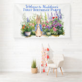 Personalisieren Peter das Kaninchen Erste Geburtst Banner (Insitu)