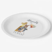 Personalisieren Peter das Kaninchen Erster Geburts Pappteller (Schrägansicht)