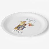 Personalisieren Peter das Kaninchen Erster Geburts Pappteller (Schrägansicht)