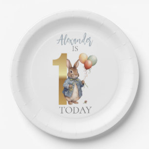 Personalisieren Peter das Kaninchen Erster Geburts Pappteller