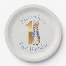Personalisieren Peter das Kaninchen Erster Geburts Pappteller