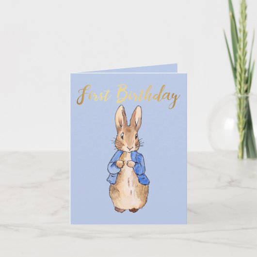 Personalisieren Peter der Rabbit 1. Geburtstag Bla Einladung (Vorderseite)