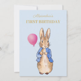 Personalisieren Peter der Rabbit ersten Geburtstag Einladung