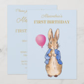 Personalisieren Peter der Rabbit ersten Geburtstag Einladung (Vorne/Hinten)