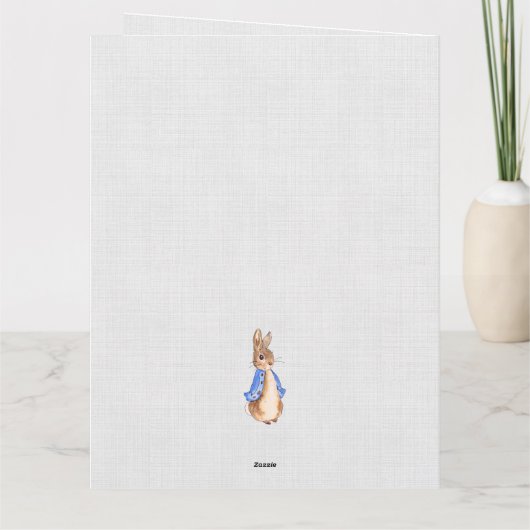 Personalisieren Peter der Rabbit Gray Linen Dankeskarte (Rückseite)