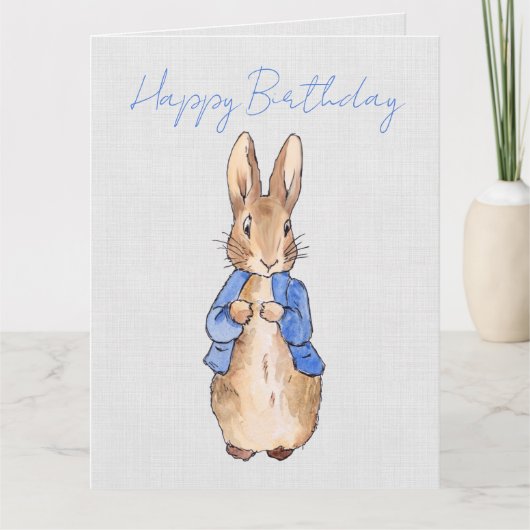 Personalisieren Peter der Rabbit Gray Linen Dankeskarte (Vorderseite)
