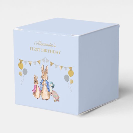 Personalisieren Peter Kaninchen 1. Geburtstag Geschenkschachtel (Vorderseite)