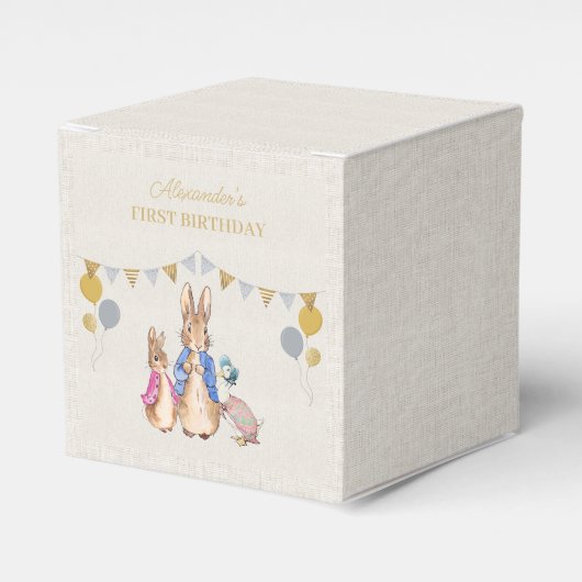Personalisieren Peter Kaninchen beige Leinen 1. Ge Geschenkschachtel (Vorderseite)