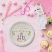 Personalisieren Peter Kaninchen beige Leinen 1. Ge Pappteller (Party)