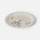 Personalisieren Peter Kaninchen beige Leinen 1. Ge Pappteller (Schrägansicht)