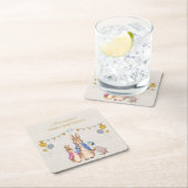 Personalisieren Peter Kaninchen beige Leinen 1. Ge Rechteckiger Pappuntersetzer (Vor Ort)