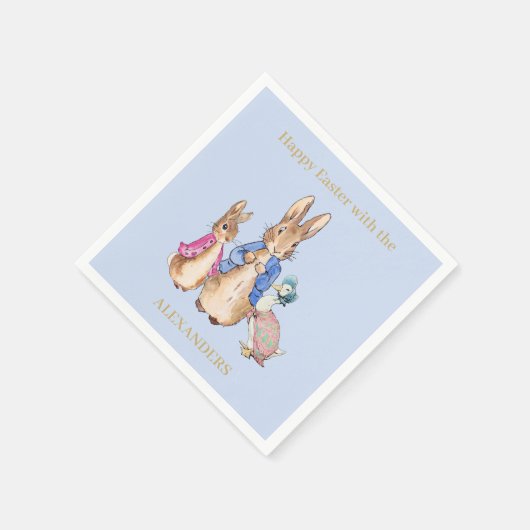 Personalisieren Peter Kaninchen glücklichen Ostern Serviette (Ecke)