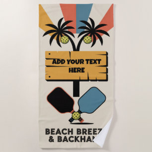 PERSONALISIEREN Pickleball Beach Breeze & Backhand Strandtuch