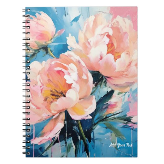 PERSONALISIEREN: Pink Peony | Notebook-Journal Notizblock (Vorderseite)