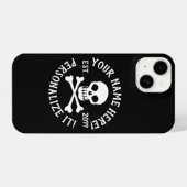 PERSONALISIEREN Piratenschädel und Kreuzknochen iPhone Hülle (Rückseite (Horizontal))