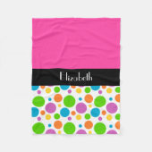 Personalisieren - Polka Dot Pattern Fleecedecke (Vorderseite)