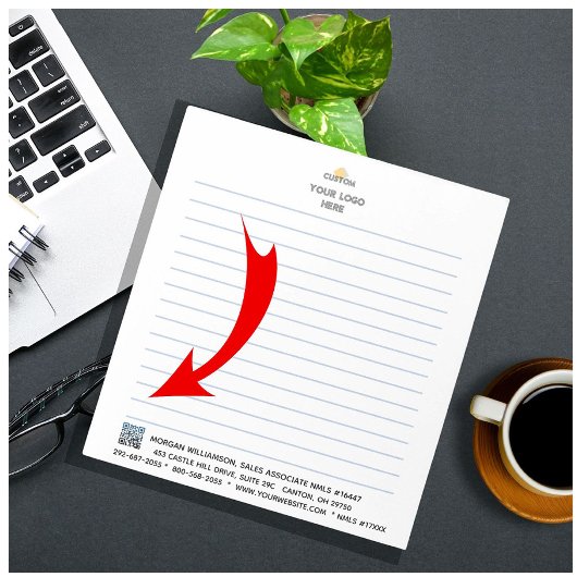 Personalisieren: QR-Code für Firmenlogos Notizblock