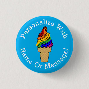 PERSONALISIEREN Rainbow Swirl Eiscreme Button