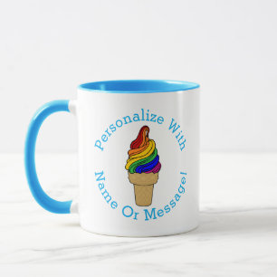 PERSONALISIEREN Rainbow Swirl Eiscreme Tasse