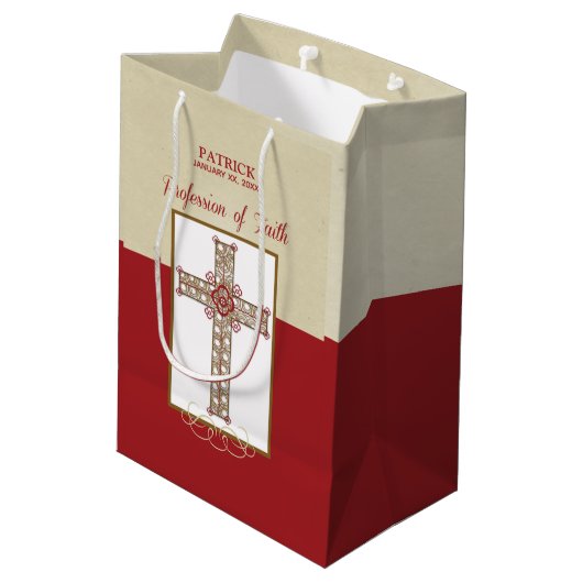 Personalisieren, RCIA-Segnungen zum Beruf des Glau Mittlere Geschenktüte (Rückseite Schrägansicht)