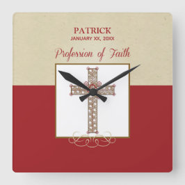 Personalisieren, RCIA-Segnungen zum Beruf des Glau Quadratische Wanduhr