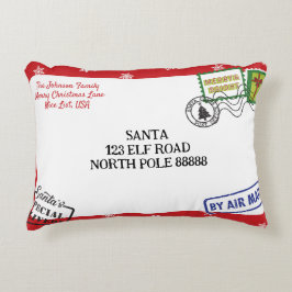 Personalisieren Red Snowflake Weihnachtsbrief Dekokissen